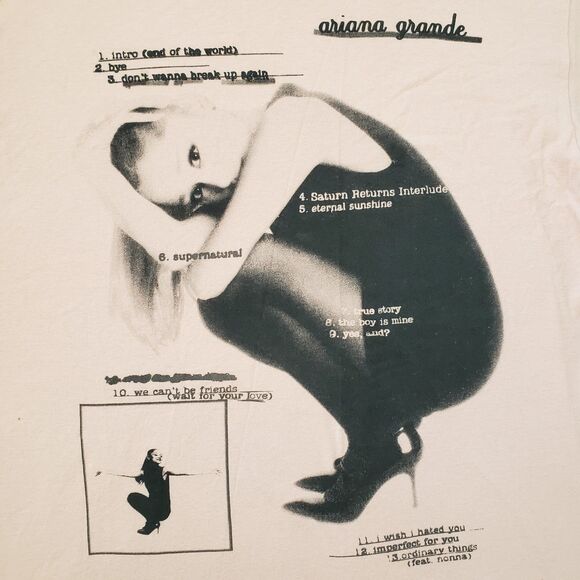 Ariana Grande Eternal Sunshine Tracklist Size 2XL Pink Unisex T-Shirt Album - Picture 2 of 6